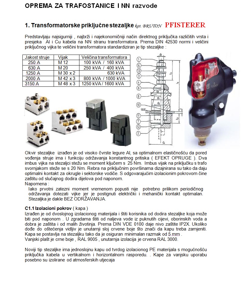 Transformatorska priključna stezaljka 